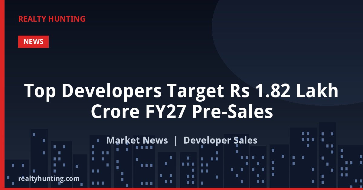 Top Developers Target Rs 1.82 Lakh Crore FY27 Pre-Sales