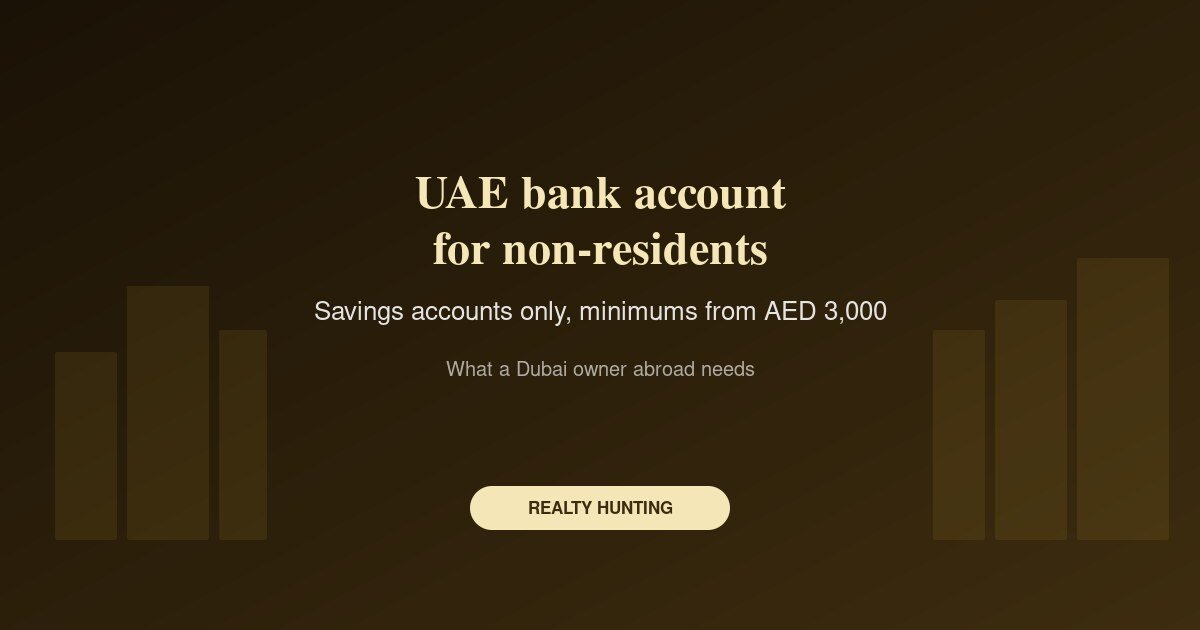 UAE Bank Account for Non-Residents: What a Dubai Property Owner Needs