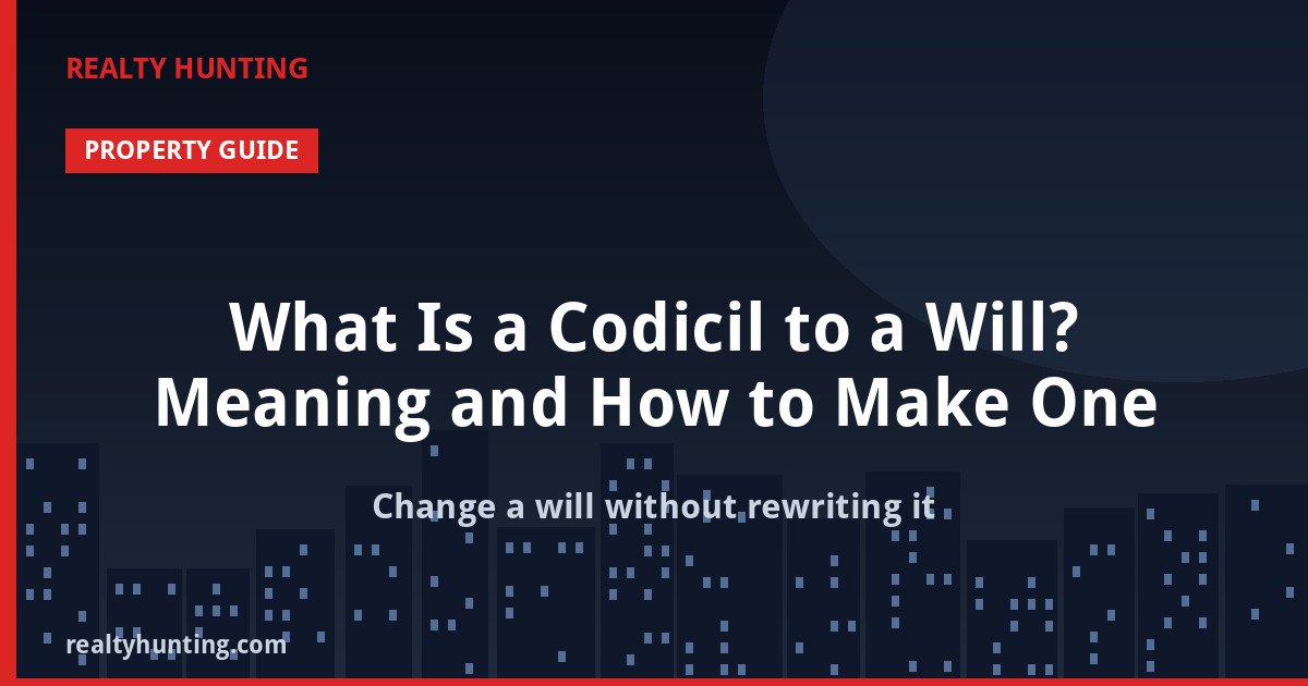 What Is a Codicil to a Will? Meaning and How to Make One