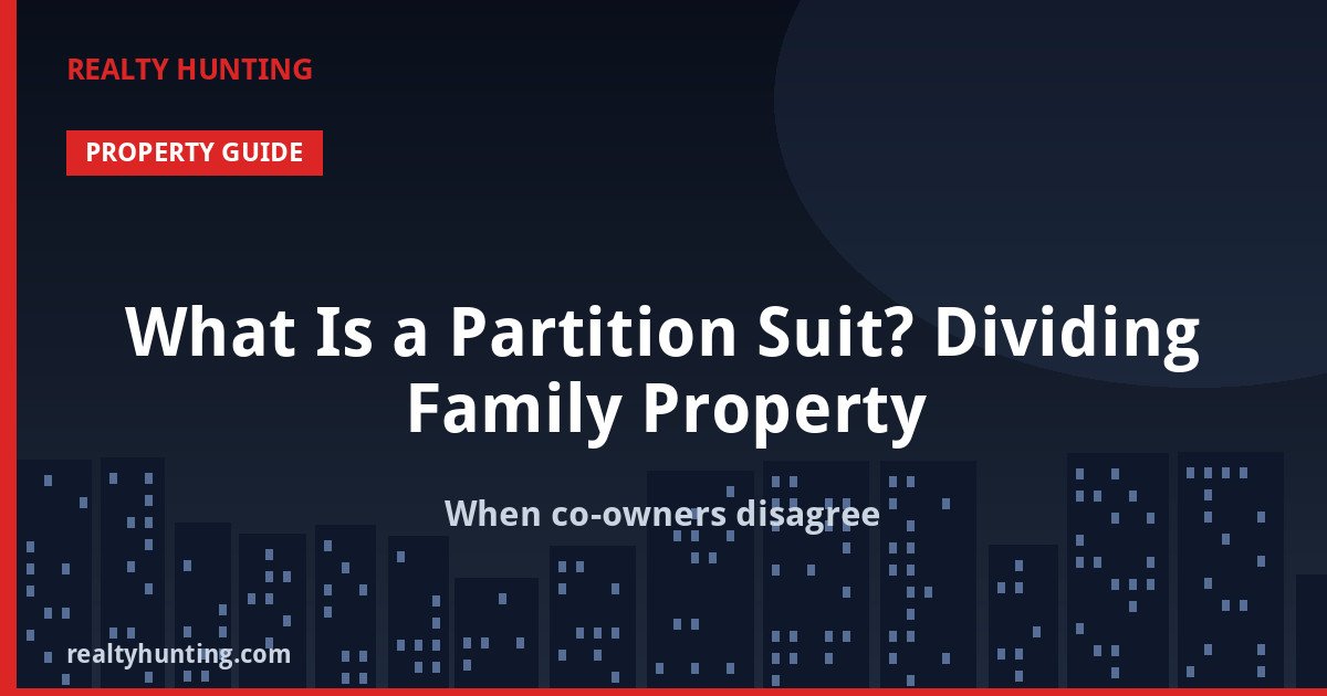 What Is a Partition Suit? Dividing Family Property