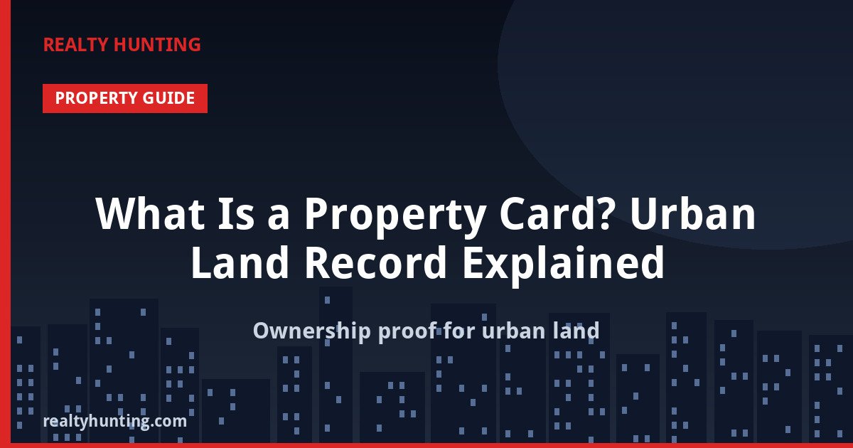 What Is a Property Card? Urban Land Record Explained