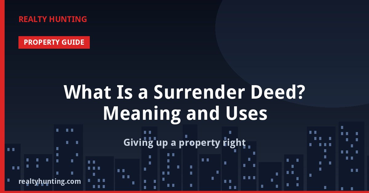 What Is a Surrender Deed? Meaning and Uses