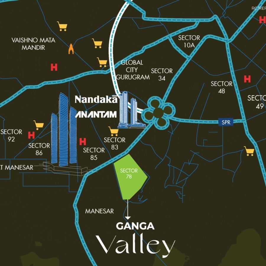 Ganga Valley Plots Sector 78 Gurgaon Location Map