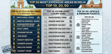 Which is the most expensive area in Delhi