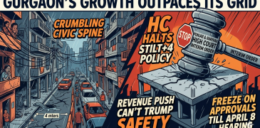 Haryana Gurgaon’s growth outpaces its grid: HC halts stilt+4 policy in Haryana, flags “crumbling” civic spine