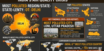 Which is the most polluted state in India