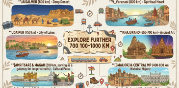 Tourist places within 700 to 1000 km from Delhi