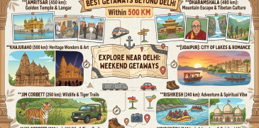 Tourist Places near Delhi within 500 kms