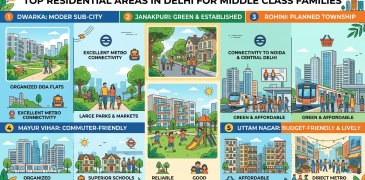 Best places to live in Delhi for middle class family
