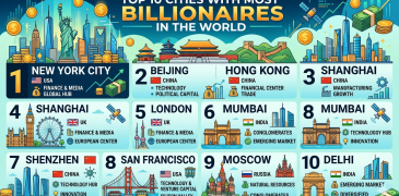 Top 10 cities with most billionaires in the world