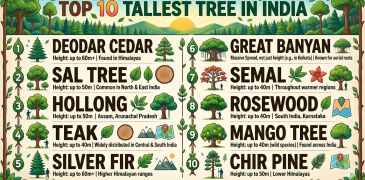 Tallest tree in India - Top 10 Tallest tree in India - List of Tallest tree in India