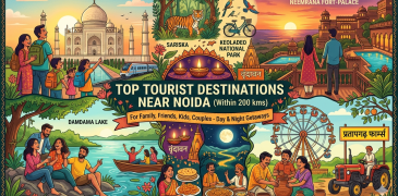 Tourist Places Near Noida within 200 kms with family, friends, Kids, couples, day, night ,