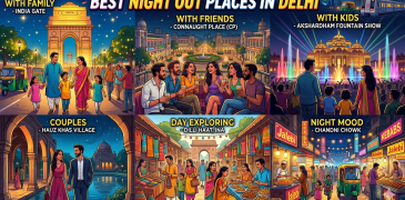 Best Night out places in Delhi with family, friends, Kids, couples, day, night