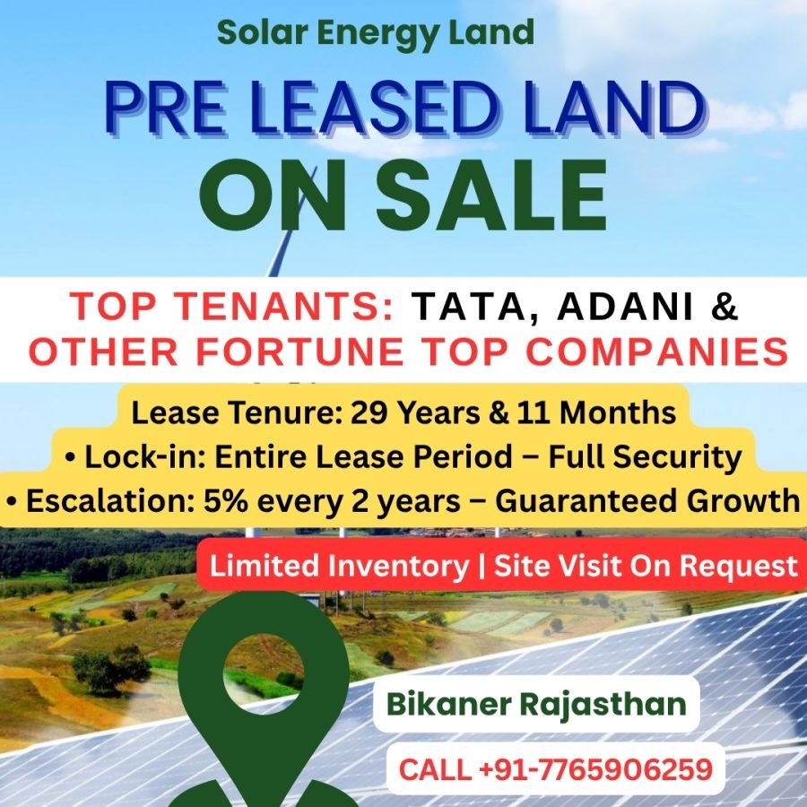 Solar energy Land For sale in Bikaner, Bikampur, Bajju, Pugal phalodi, baadmer, jaisalmer, Khajuwala, Rajasthan india
