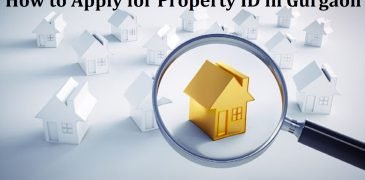 Toy house under a magnifying glass in a group of white houses - 3D illustration