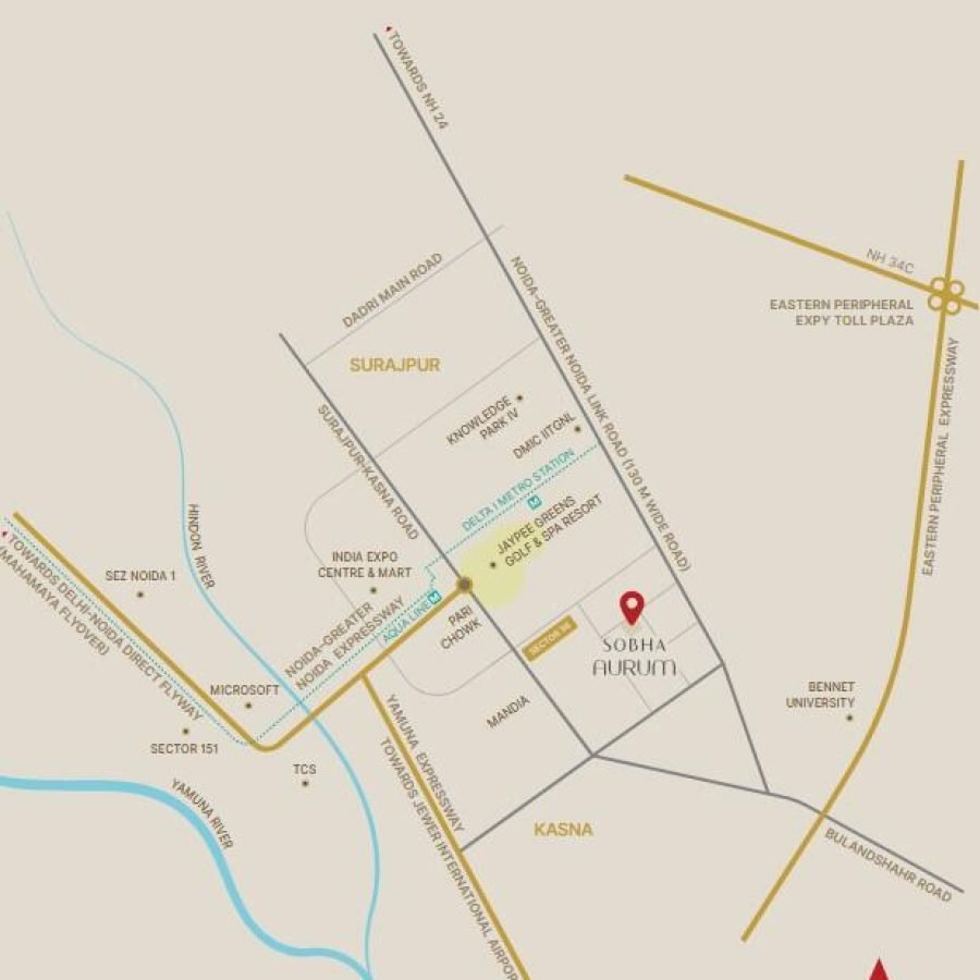 Sobha Auram Location Map